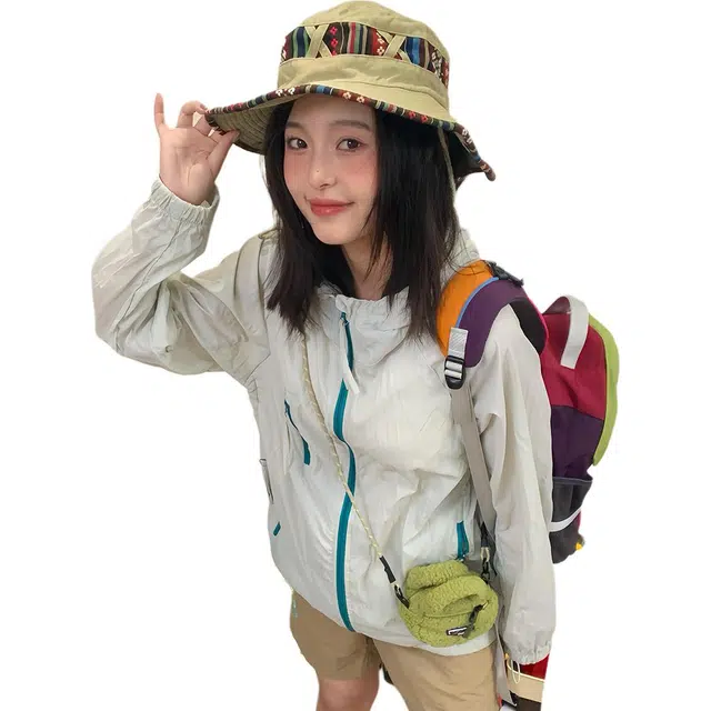 徐百货 多巴胺薄款速干透气百搭户外骑行防晒服 男女同款