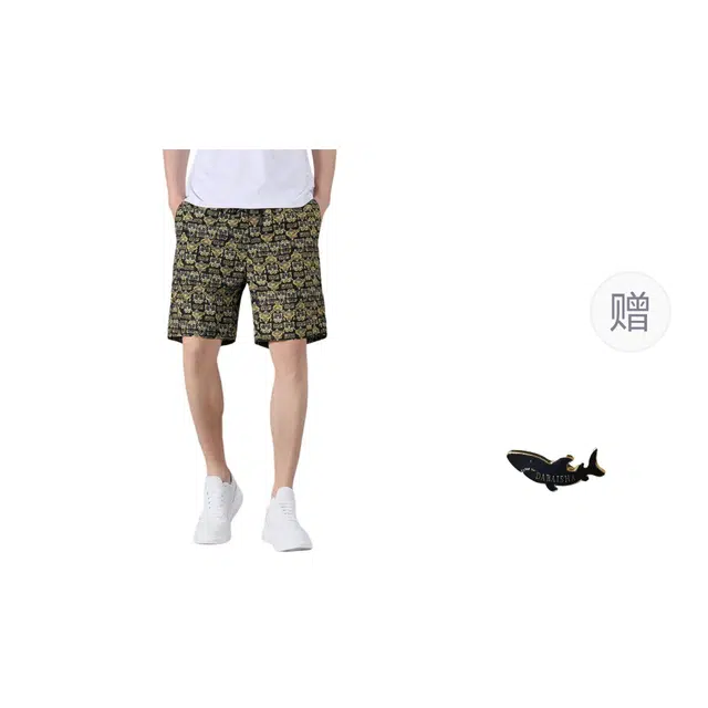 大白鲨 夏季男士冰丝薄款休闲运动五分裤美式痞帅沙滩裤男裤子潮短裤 男款