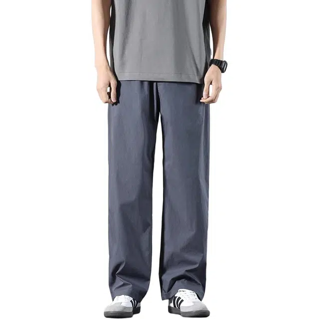 潮人榜 日系潮牌宽松直筒垂感运动长裤轻薄透气裤子休闲裤 男款
