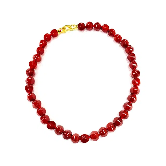 龙弗 【红红火火】顺顺利利昭昭如愿喜至庆来小众设计六角切面鸽血红热情洋溢时尚百搭万事大吉 玛瑙 项链 女款