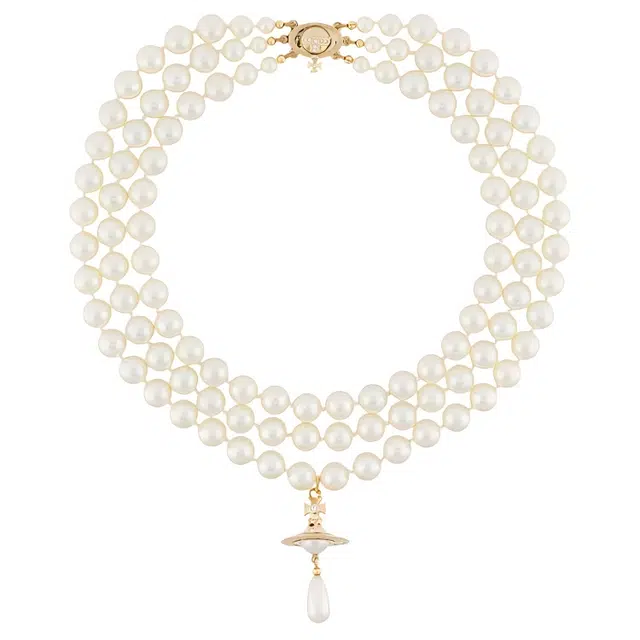 Vivienne Westwood THREE ROW PEARL DROP CHOKER