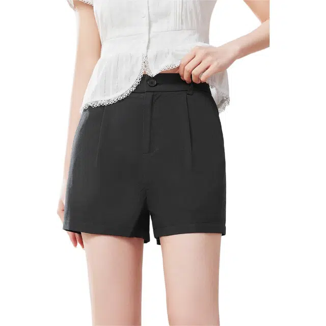 爱依服 通勤时尚简约舒适纯色休闲短裤 女款