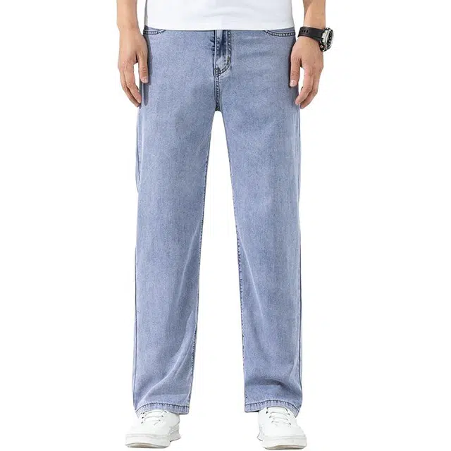 宝米卡 薄款潮牌直筒宽松休闲时尚百搭牛仔裤 男女同款