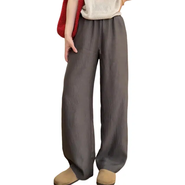 小卷要加油 高级感高腰直筒洋气窄版拖地裤休闲裤 女款