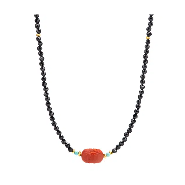 【好事花生】 聆听花开 时尚黑色 小众设计高级感个性时尚气质百搭氛围感个性#好运 琉璃 项链 女款