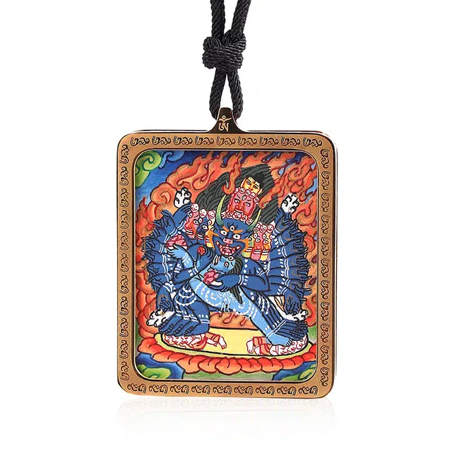 喃呢 藏式招财转运藏式热贡手绘 大威德金刚唐卡 新中式国风国潮项链 男女同款情侣款