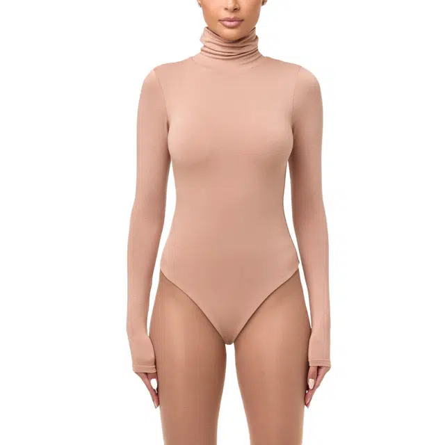NAKED WARDROBE Turtleneck Bodysuit NW
