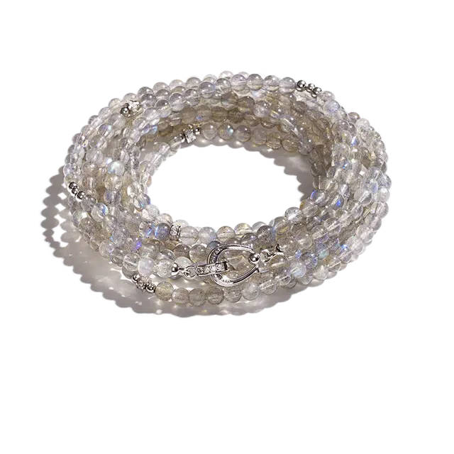 己光 多圈超长链条马掌造型搭扣设计 水晶 玉石项链 男女同款情侣款