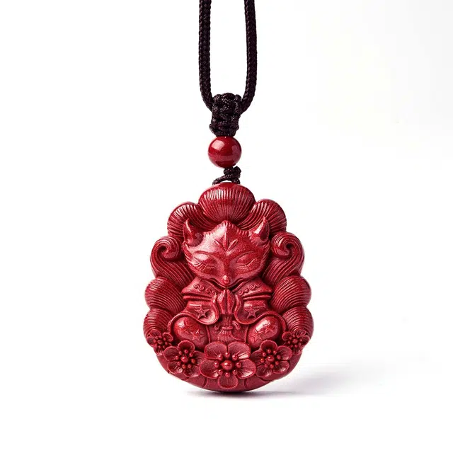 【慧心巧思】 灵菲 九尾狐狸 新中式小众转运珠本命年招财纳福#好运 再造辰砂朱砂 项链 女款