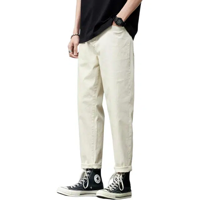 童先森 夏天宽松直筒中腰长裤休闲裤 男款