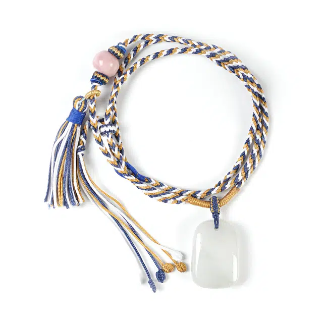 高品质 絮物 新中式国潮小香风【相安无事牌】纯手工编织彩绳轻奢高级感温柔小众文玩身体健康#好运 天山翠 项链 男女同款情侣款