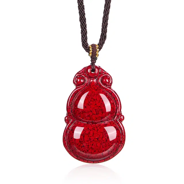 翠雅金楼 本命年中国红新中式复古国潮民族风招财转运简约大气高级感新年水逆退散好运 再造辰砂朱砂 项链 男女同款情侣款