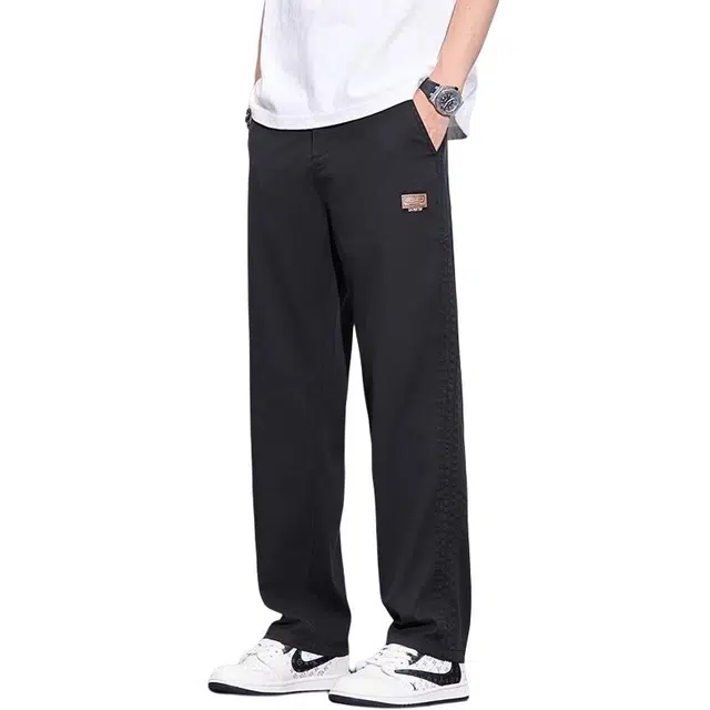 隐狼世家 宽松直筒薄款美式潮牌百搭时尚简约牛仔裤 男款