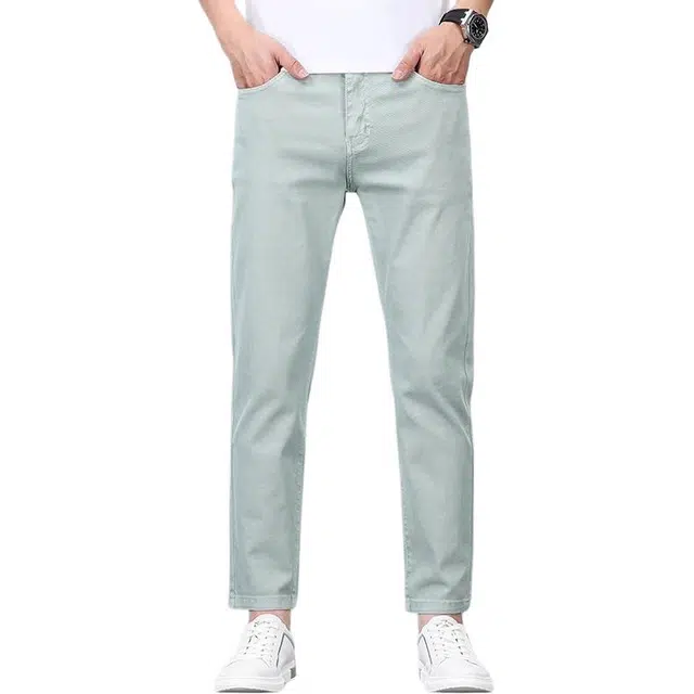 吉肯蒂 男士薄款小直筒九分裤牛仔裤 男款