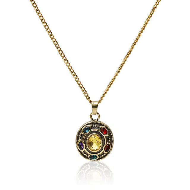 前方大荒野 彩色锆石锁骨链欧美风创意小众设计时尚潮流穿衣百搭日常休闲复古轻奢氛围感 合金 项链 女款