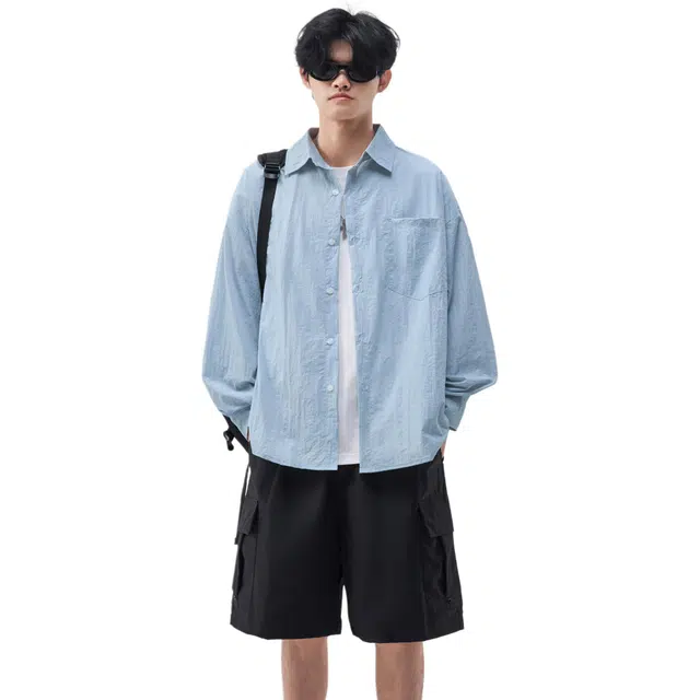 帝狼牛 山系户外翻领宽松舒适落肩防晒服 男女同款