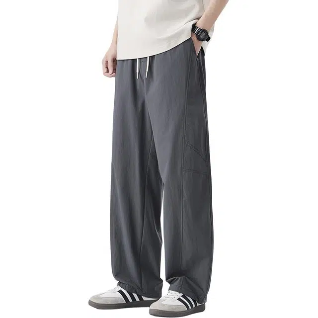 童先森 直筒宽松天丝直筒宽松美式高街痞帅休闲裤 男款