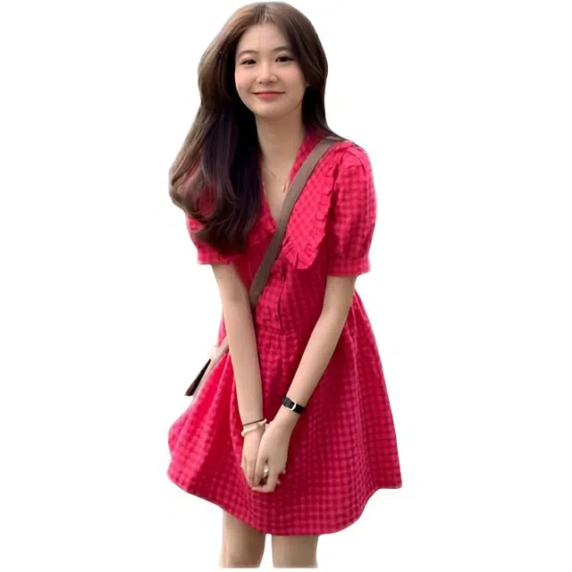 天才小熊 时尚休闲简约百搭短袖连衣裙 女款