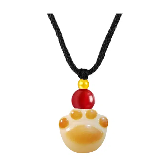 【招财纳福】 余笙情 炭烧猫爪 八方来财好运连连 可爱猫咪爪子 国风佛珠念珠复古国潮 小众设计高级感 菩提根 项链 男女同款情侣款