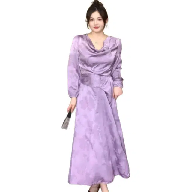 哒头下雨不愁 时尚简约潮流长袖连衣裙 女款