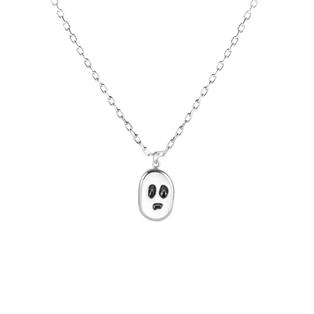 前方大荒野 幽灵锁骨链小众简约搞怪造型潮流百搭日常氛围感潮酷时髦独特个性百搭 合金 项链 男女同款情侣款