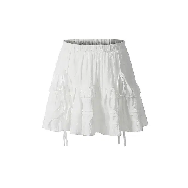 花蔓色 复古可爱简约百搭甜美风短裙 女款