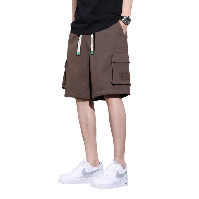 顶峰保罗 无性别主义美式潮牌宽松时尚百搭简约五分休闲短裤 男女同款