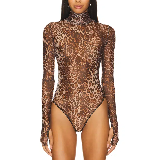 SUPERDOWN Twila Sheer Bodysuit