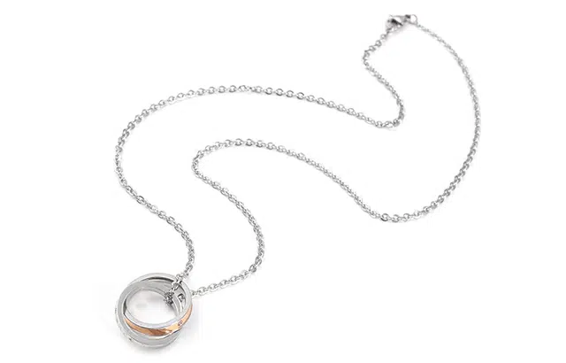 肯默莫比乌斯环项链 镶嵌锆石戒指吊坠   情侣款锁骨链男女一对 礼盒包装