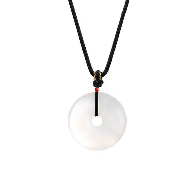 周帝王 圆满平安扣  诸事喜乐国风小众新中式复古新中式百搭福禄吉祥时尚百搭好运 玉髓 项链 男女同款情侣款