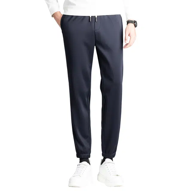 富铤 极简主义加绒加厚保暖抽绳舒适系绳束脚休闲裤 男款