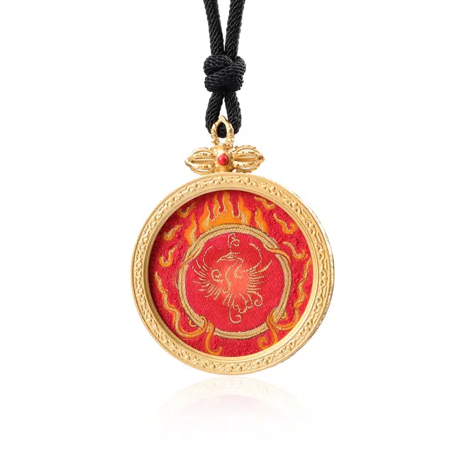 喃呢 藏式热贡手绘唐卡九紫离火新中式都市文玩国风国潮旺福平安吉祥好运 合金 项链 男女同款情侣款