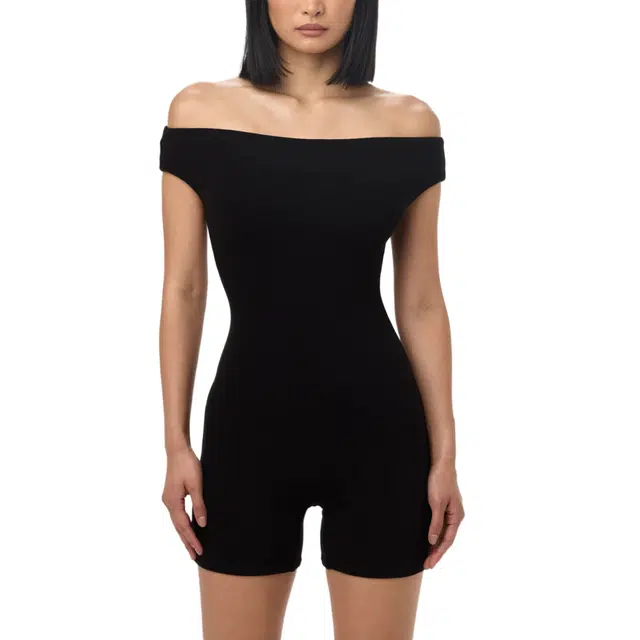 NAKED WARDROBE Off-Shoulder Romper Smooth