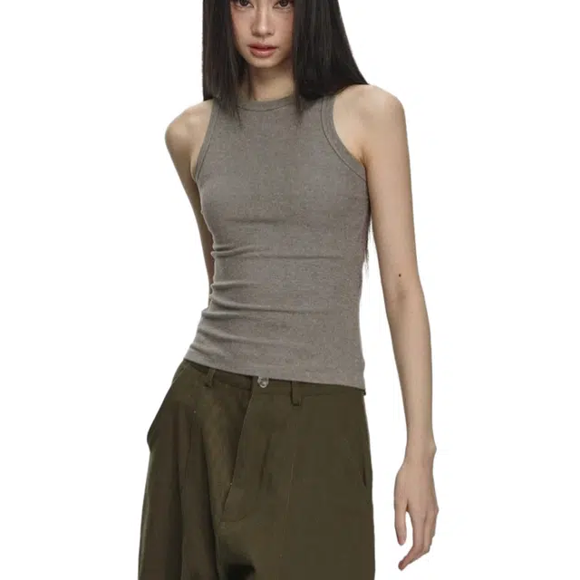 小卷要加油 露背蕾丝拼接针织上衣修身外穿吊带背心 女款