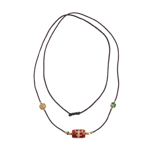 布达拉宫 红肉贵人天珠#好运 玛瑙 项链 男女同款情侣款