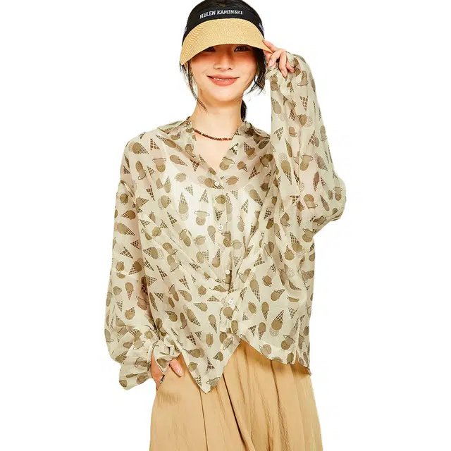 木果果木 夏季时尚休闲植物花卉常规长袖通勤夹克 女款