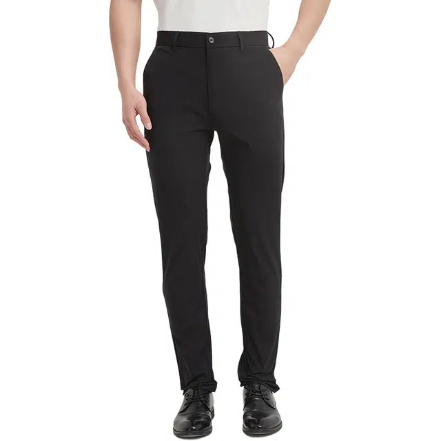 古鲨 免烫商务简约暗纹弹力小脚修身长裤休闲裤 男款