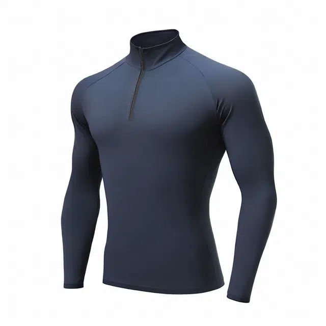 浪莎 高领运动篮球跑步高弹健身衣 男款