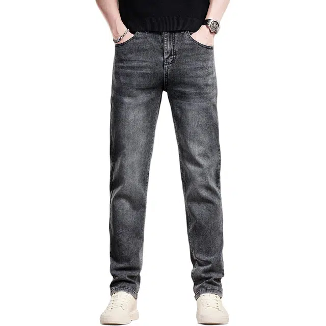 贵色 直筒休闲美式复古简约时尚百搭宽松拉链牛仔裤 男女同款