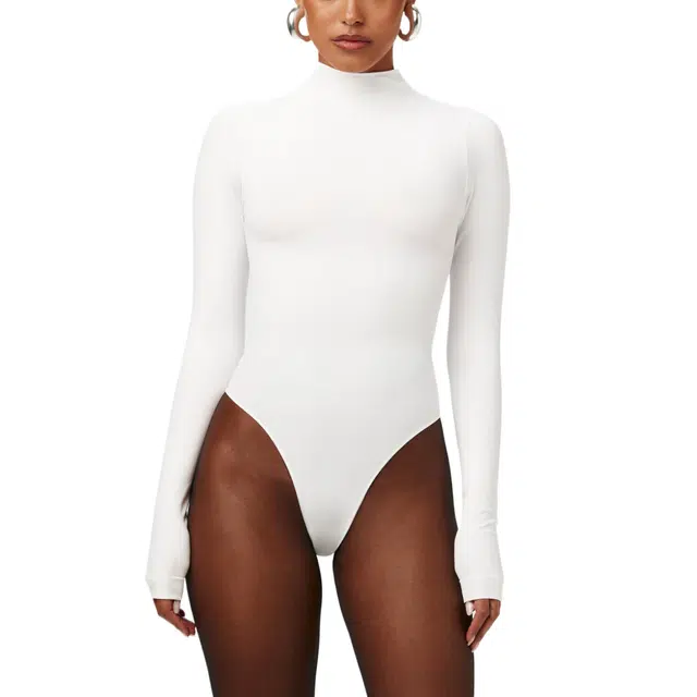 NAKED WARDROBE Mock Neck Bodysuit SmoothSeamless