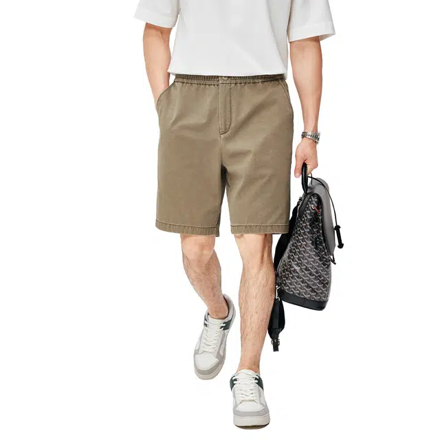 丹宁哲学 酵漂炒盐工艺自然做旧棉质宽松五分休闲短裤 男款