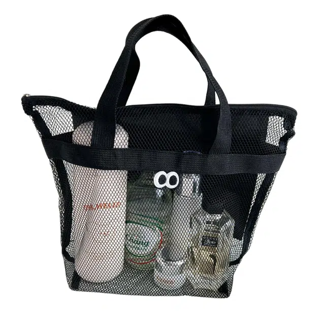 艾情草之恋 大眼睛沙滩包网眼化妆洗漱包 便携简约大容量手提储物包