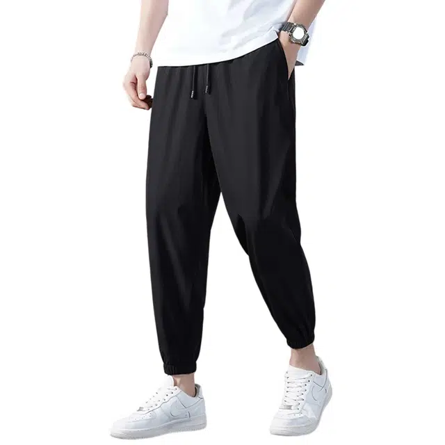 顶峰保罗 无性别主义美式潮牌九分裤冰丝运动凉感薄款亲肤透气速干直筒宽松大码时尚百搭休闲裤 男女同款