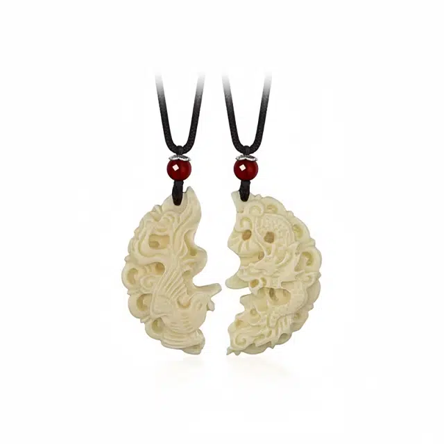 七小匠 新中式国潮 小众设计 龙凤呈祥 象牙果 菩提类项链 男女同款情侣款