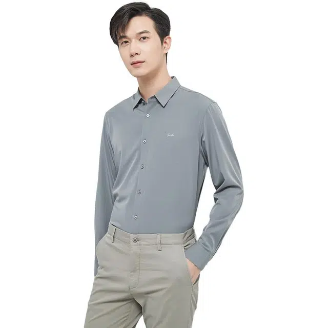 古鲨 时尚潮流百搭休闲简约长袖衬衫 男款