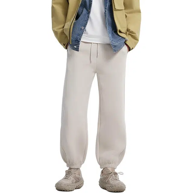 美特斯邦威 束脚休闲舒适宽松垂感针织运动裤 男款