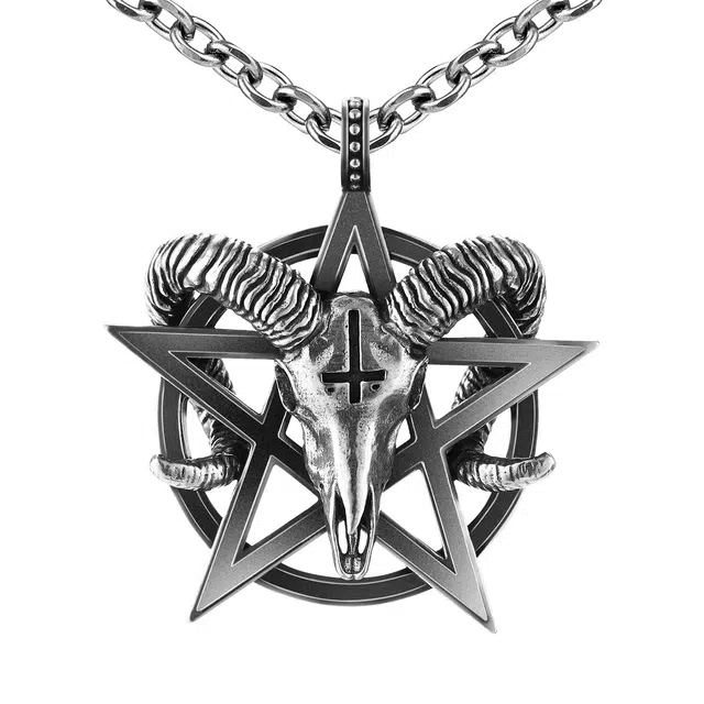 【可定制刻字】 白木黑冰  星魔撒旦 原创设计新中式风格潮流时尚高级感 银合金 项链 男款 礼盒
