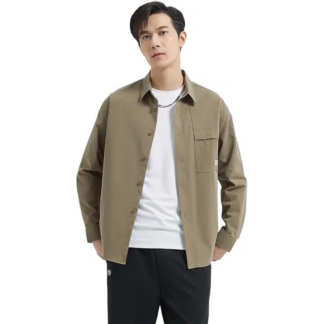 古鲨 宽松外套长袖衬衫 男款