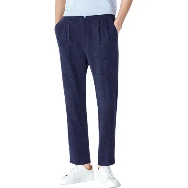 依文 垂感商务舒适休闲裤 男款 藏青