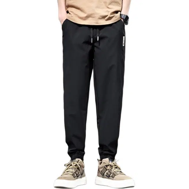 潮人榜 美式高街夏季薄款拼接百搭潮牌运动裤日常通勤潮流百搭宽松束脚休闲裤 男款